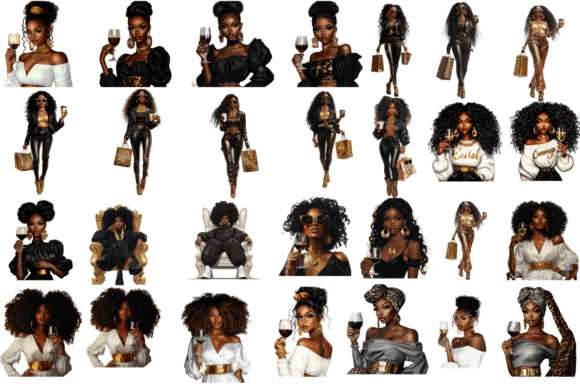 Alternative view of 70 Black Girl PNG Clipart Bundle