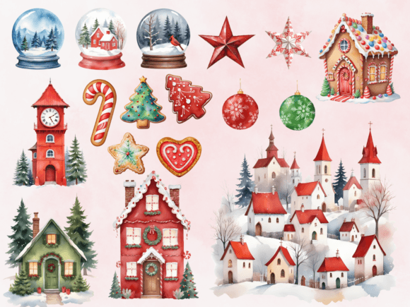 70 Sweet Christmas Clipart Bundle PNG - Image 2