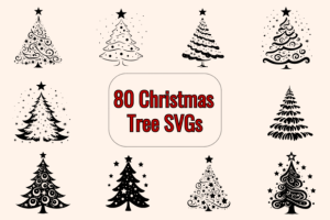 80 Christmas Tree Clipart SVGs