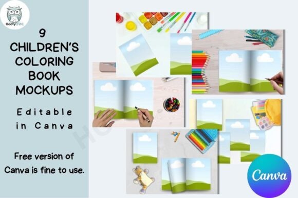 9 Children’s Coloring Book Mockup - Image 2
