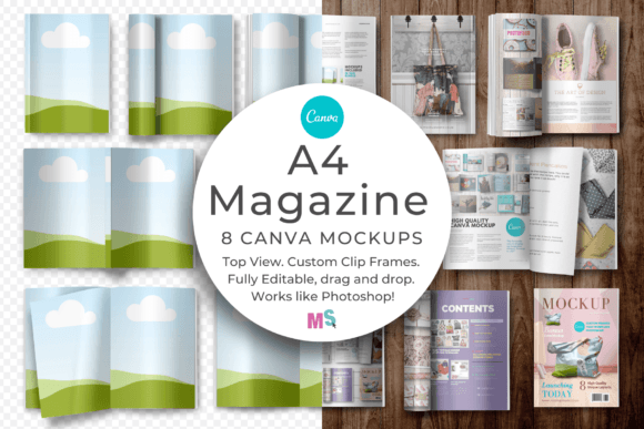 A4 Magazine Mockup Canva Template