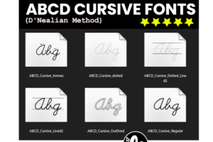 Alternative view of Abcd Cursive Handwriting Tracing Bundle Font