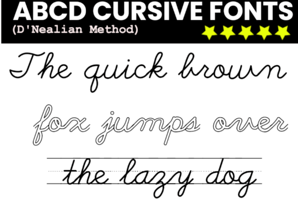 Abcd Cursive Handwriting Tracing Bundle Font - Image 3