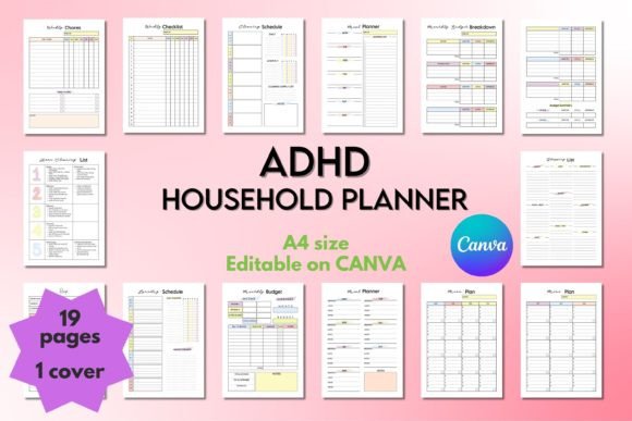 ADHD Household Planner - CANVA Template