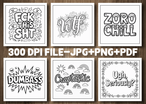 ADULT - Naughty Word Coloring Pages - Image 2