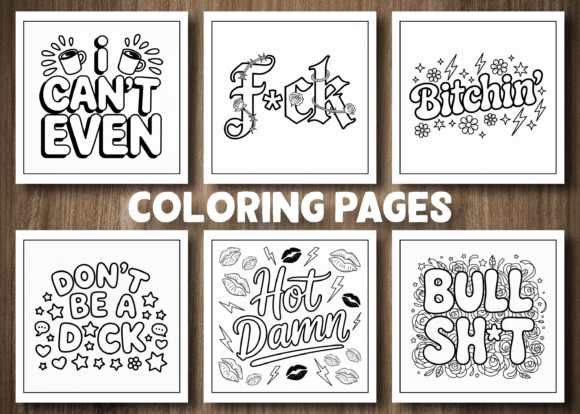 ADULT - Naughty Word Coloring Pages - Image 4