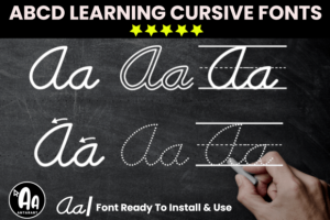 Abcd Cursive Handwriting Tracing Bundle Font