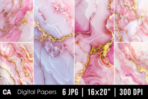 Abstract Pink Marble Texture Backgrounds