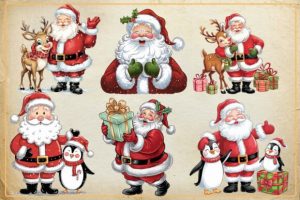 Alternative view of Adorable Santa Christmas Clipart