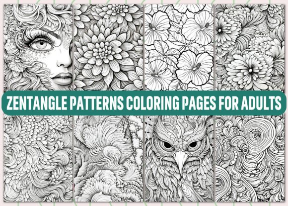 Adults Zentangle Patterns Coloring Pages - Image 2