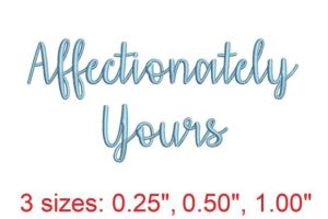 Affectionately Yours Embroidery Font