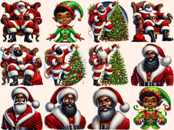 African American Christmas Clipart P1 - Image 2