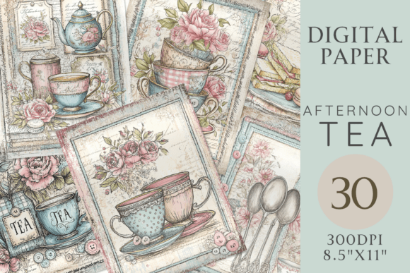 Afternoon Tea Junk Journal Papers