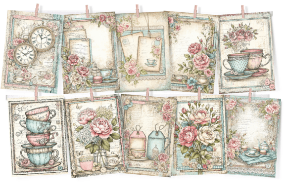 Afternoon Tea Junk Journal Papers - Image 3