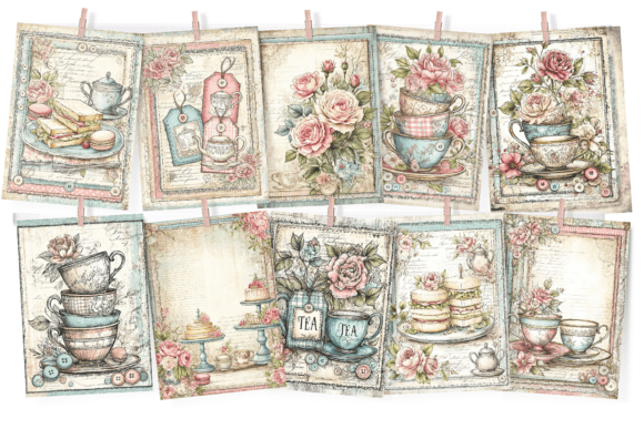 Afternoon Tea Junk Journal Papers - Image 4