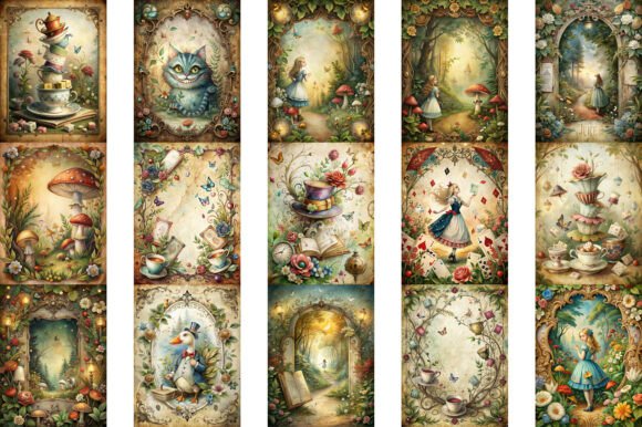 Alternative view of Alice Wonderland Junk Journal