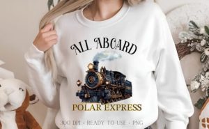All Aboard Polar Express Train PNG