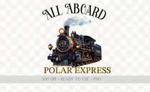 Alternative view of All Aboard Polar Express Train PNG