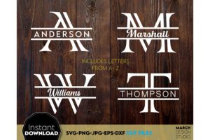 Alphabet Split Monogram Bundle Letters