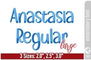 Anastasia Embroidery Font - Large
