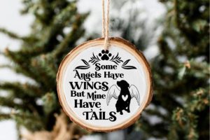 Alternative view of Angel Dog Memorial Christmas Ornament