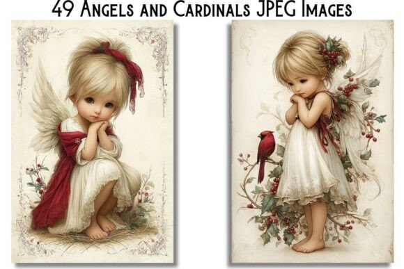 Angels and Cardinals JPEG Clipart Bundle