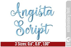 Angista Script Embroidery Font