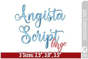 Angista Script Large Embroidery Font