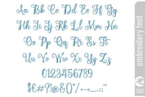 Alternative view of Angista Script Large Embroidery Font