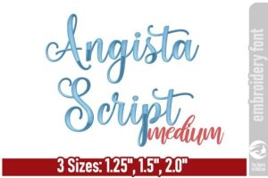 Angista Script Medium Embroidery Font