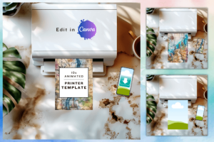 Animated Printer Mockup Canva Template