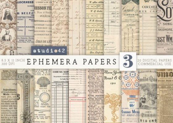 Antique Paper Ephemera Pack V3