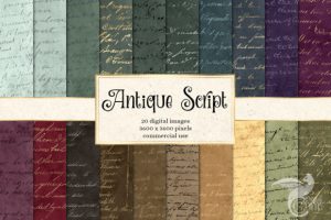 Antique Script Digital Paper