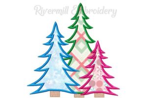Applique Trio of Christmas Trees