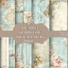 Aqua Blue Shabby Chic Digital Papers