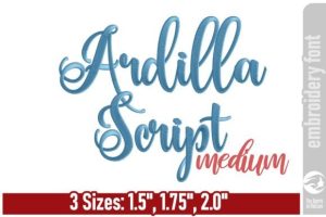 Ardilla Script Embroidery Font - Medium