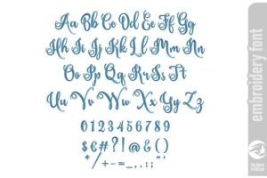Alternative view of Ardilla Script Embroidery Font - Medium