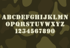 Alternative view of Army Stencil Font
