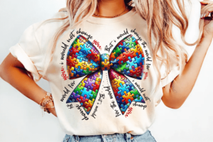 Alternative view of Autism Bow, Autism Png, Autism Awareness