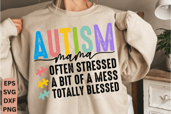 Alternative view of Autism Mom SVG, Teacher Autism PNG