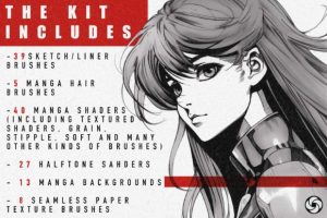 Alternative view of Awesome Manga Procreate Brushes