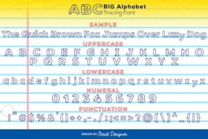 Alternative view of Big Alphabet Tracing Font