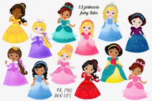 BUNDLE Cute Princess Clipart -Princesses