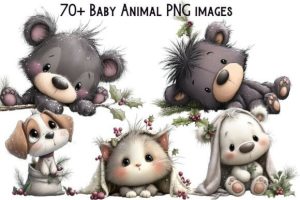 Baby Animal PNG Clipart Bundle