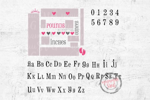 Baby Birth Announcement Svg, Birth Stats - Image 2