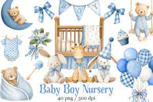 Baby Boy Shower, First Birthday Boy