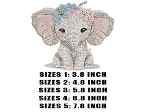 Alternative view of Baby Elephant Embroidery Design
