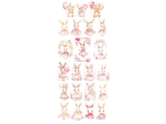 Alternative view of Baby Girl Nursery Watercolor Clipart