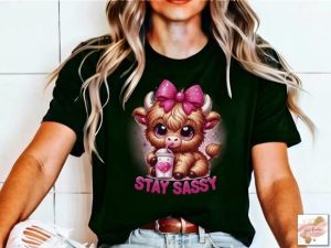 Alternative view of Baby Highland Cow Png - Sassy Girly Png