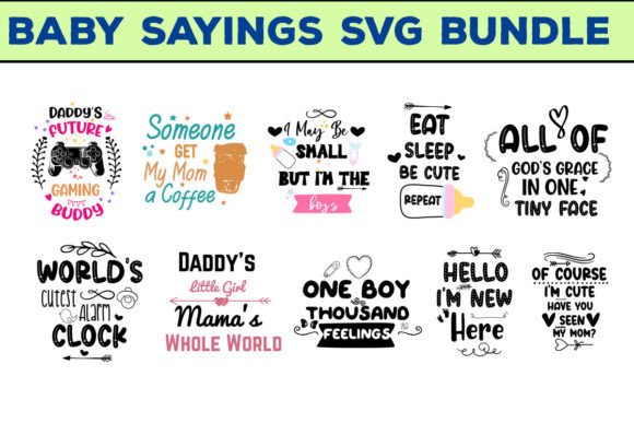 Baby Sayings SVG Bundle,50 Newborn Quote - Image 5
